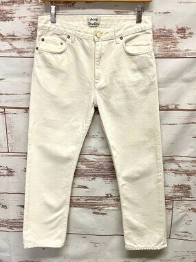 Acne Studios Pop White Straight Leg Jeans